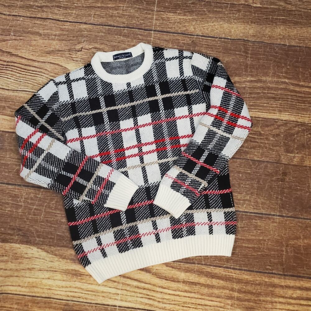 Manuell & Frank Italian Plaid Knit Boys Sweaters sz 9-11
